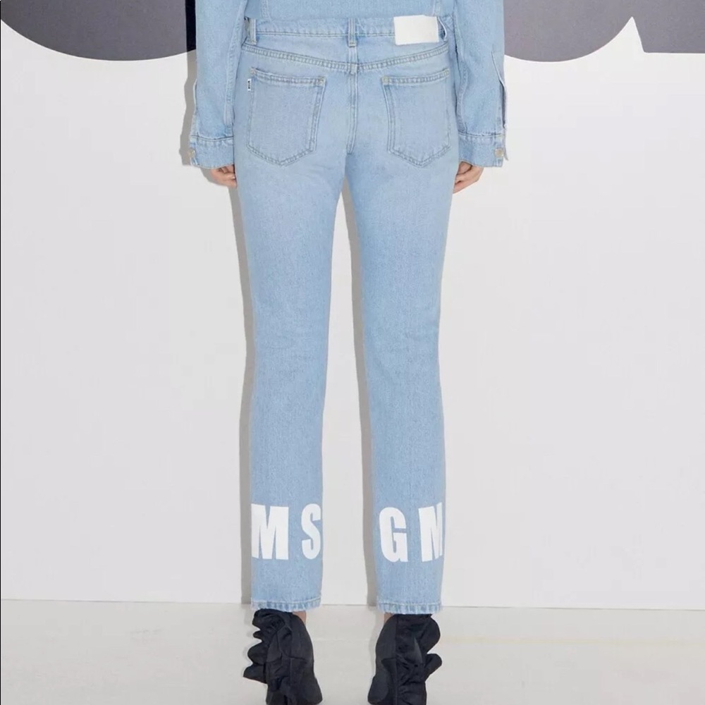 NEW MSGM Women's Printed Logo Jeans Sz 40 (4 US)